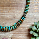 Graduated Green Turquoise Necklace 22 inch