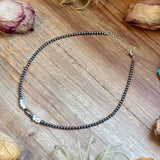 White Buffalo Nugget & Sterling Silver Torpedo Necklace