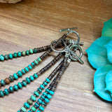 Graduated Turquoise & Brown Shell Necklace – 23"