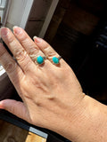 Kingman Turquoise Ring – Sterling Silver – Wedding Band Style – Size 6.5