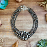 15-Inch 14mm Middle Sterling Silver Pearl Necklace