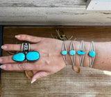 Sonoran Gold Turquoise Cuff – Sterling Silver – Native Made – Made in USA