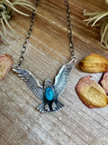 One-of-a-Kind Eagle Necklace with Turquoise – Rob T. Kelly, Native Made