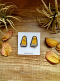 Bumblebee Jasper Stud Earrings – Native Made, Sterling Silver, 1 Inch Long