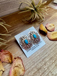 Rectangle Concho Earrings – Kingman Turquoise, Sterling Silver