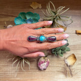 MJ Ring-  Turquoise & Purple Spiny Ring
