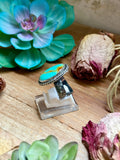 mj ring - round turquoise ring -