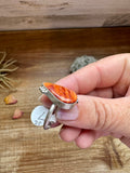 Ring - Size 7 -Red Spiny & Sterling Silver