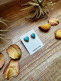 Heart-Shaped Kingman Turquoise Stud Earrings