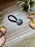 Sterling Silver Hair Tie – Small Stamped Concho