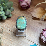 MJ Green Turquoise Ring – Sterling Silver Adjustable Band