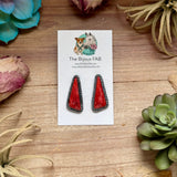 ***MJ Red Spiny Oyster Triangle Earrings