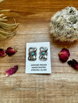 Sterling silver stud earrings with turquoise