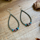 Purple Spiny Oyster & Turquoise Statement Earrings