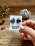 Cowboy Hat Stud Earrings with Kingman Turquoise