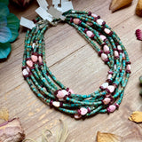 Color Pop Summer Necklace – Turquoise, Purple Spiny & Pink Conch 16"