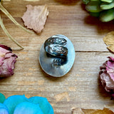 MJ White Buffalo Ring – Sterling Silver Adjustable Band