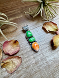 Boyd Ashley 3-Stone Pendant – Spiny Oyster & Green Turquoise, Sterling Silver