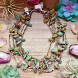 22” Dark Shell & Turquoise Nugget Necklace