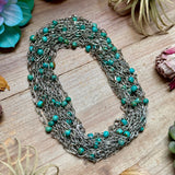 Turquoise Chain Necklace – 14"  – Larger Chain