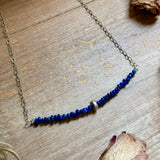 17-Inch Lapis Nugget & Sterling Silver Necklace