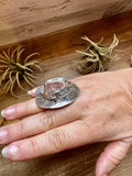 Adjustable Cowboy Hat Ring – Kingman Turquoise, Navajo Handmade by Robby Manuelito