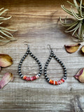 Teardrops Earrings - American Rodeo Collection - Sterling Silver Pearls & Spiny