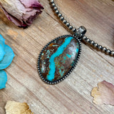 MJ Turquoise Pendant – Sterling Silver (Fits 6mm Pearls)