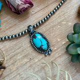 MJ pendant - Sterling Silver Turquoise Pendant