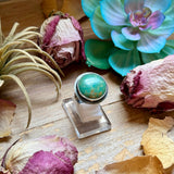 6 1/2 ring MJ round - green turquoise made in the house silversmith