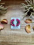 Half Cluster Earrings – Bright Pink Opal & Sterling Silver
