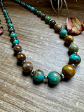 24-Inch Graduated Turquoise Necklace with Sterling Silver Saucers – One-of-a-Kind