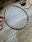 Sterling Silver Pearl Choker with Extra Turquoise & Spiny Oyster