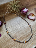 Nevada Opal Nugget Necklace – Sterling Silver Pearls – Handmade by The Bijoux FAB – 19"