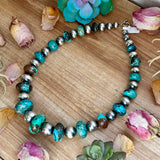 23” Massive Turquoise Rondelle Statement Necklace