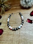 8 mm Sterling Silver Pearls bracelet with pink conch beads