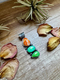 3-Stone Pendant – Orange Spiny & Green Turquoise by Boyd Ashley