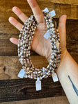 Torpedo choker Sterling Silver Pearls and pink conch