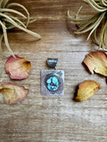 Golden Hill Turquoise Square Pendant – Sterling Silver by Ned Nez, Fits 8 mm