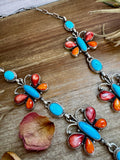 Massive Butterfly Necklace – Kingman Turquoise & Spiny Oyster – 32.5 Inch