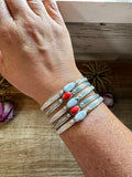 White Buffalo or Red Spiny Cuff Bracelet – Sterling Silver