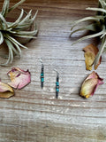 Short Turquoise Rondelle Earrings with Sterling Silver Beads