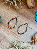 Orange Spiny Oyster Heart Statement Earrings
