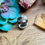 MJ Ring - Copper & Sterling Silver Turquoise Adjustable
