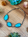 One-of-a-Kind Two-Stone Blue-Green Turquoise Statement Ring