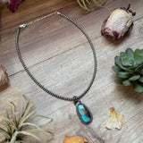***FREE Sterling Silver Pearl Necklace + MJ Long Oval Turquoise Pendant