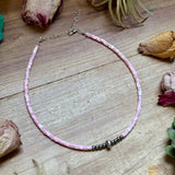 Pink Shell Heishi Necklace  – 15"