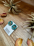 Cluster Earrings – Genuine Turquoise & Sterling Silver