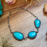 One-of-a-Kind Two-Stone Blue-Green Turquoise Statement Ring