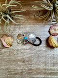 Sterling Silver Hair Tie with Kingman Turquoise